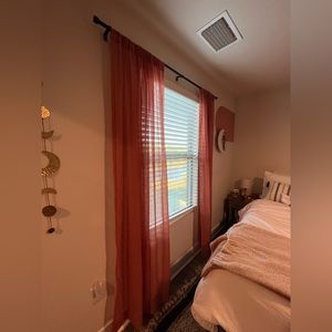 SHEER BURNT ORANGE CURTAIN PANNELS